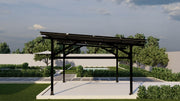 Solar Gazebo | Solar Pergola (5KW to 20KW) made with Architectural Black Steel & Black Mono-crystalline Solar Panels