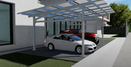 Solar Carport (5KW to 20KW) with Architectural Black Steel & Mono-crystalline Solar Panels