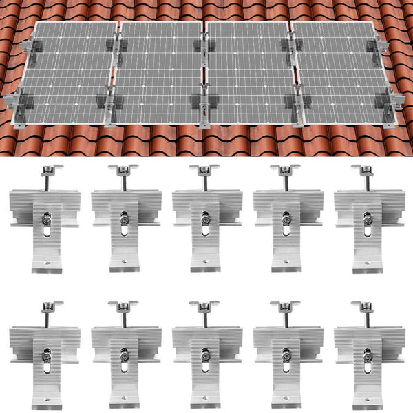Roof Mount Solar Panel Mounting Hardware, Takes up to 4 Solar Panels (Max 200W Panels)